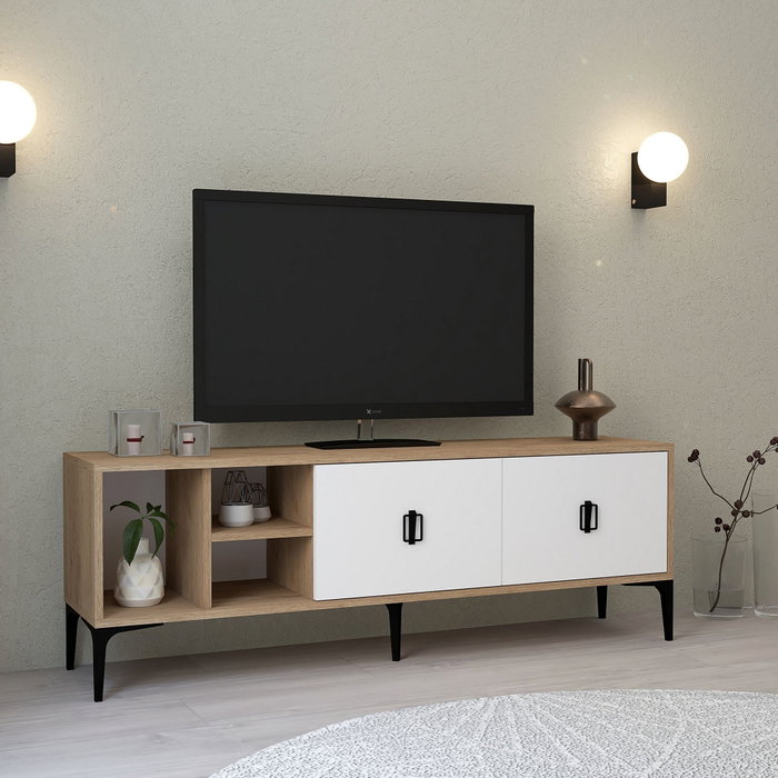 Hanah Home Era 3504 Soporte para TV Roble Zafiro y Blanco Hanah Home Era 3504 Soporte para TV Roble Zafiro y Blanco